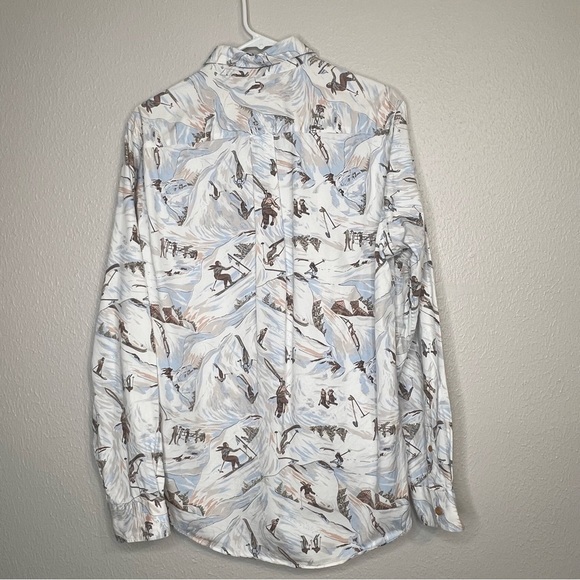 Tommy Hilfiger Slim Fit Ski Print Long Sleeve Button Up Shirt Mens Size Medium - Picture 9 of 11